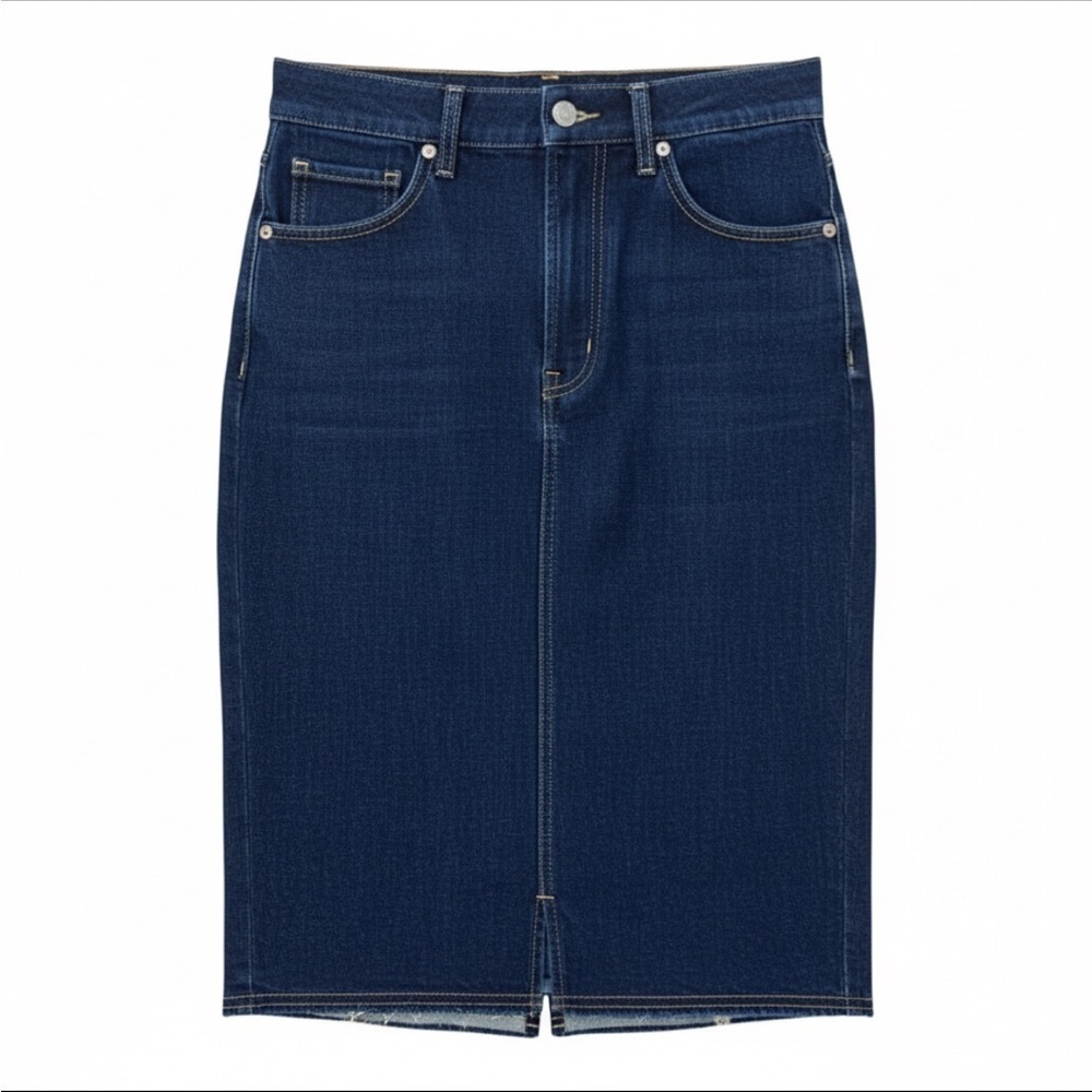 NWT! Fiorucci Safety Jeans “Margot” Dark Blue Denim Pencil Skirt Size 25